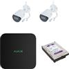 Ajax Kit NVR 8 canali nero + 2 telecamere IP Wifi 4MP 2.8 mm + Hard disk 1Tb - 70938