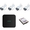 Ajax Kit NVR 8 canali nero + 4 telecamere IP Wifi 4MP 2.8 mm + Hard disk 1Tb - 70938
