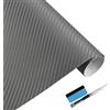 NewL Pellicola Vinile Auto Adesiva Carbonio 3D Grigio 50 x 152 cm | Texture fibra di carbonio 3D, attrezzi installazione inclusi, canali scarico aria, estensibile, adatto per auto, moto, mobili