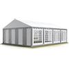 TOOLPORT Tendone per Feste 5x8 m PVC Grigio-Bianco 100% Impermeabile Gazebo da Giardino Tendone da Esterno Tenda Party