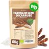 Detox Organica-Farina di Semi di Carrube BIO-60g - Addensante per Gelato, creme, budini, Yogurt-Pura al 100%-Polvere Senza glutine i vegana (60g)