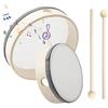 ZMDMAH 2 pezzi tamburo per bambini (15,2 cm e 20 cm), tamburello tamburello bambini, tamburello strumento musicale, tamburelli, tamburo bambino