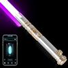 ELESKOCO Spada laser a doppia luce Smooth Swing 16 colori - Controllo del movimento manico in metallo 16 modalità sonori FX Lightsaber per adulti e bambini, 41 in formato completo, ricarica USB, oro