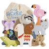 Le Toy Van Gioco educativo animali delle Ande impilabili, per bambini dai 18 mesi, attività di equilibrio, 9 animali e borsa, in legno FSC, gioco ecologico, senza plastica, Petilou