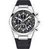 BETTIMER BENYAR Orologio al Quarzo Uomo - Cronografo Analogico Elegante in Acciaio Inossidabile con Cinturino in Pelle Ecologica, Resistente all'Acqua 30m (3ATM), Stile Casual di Lusso - Nero