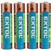 EXTOL LIGHT Batterie alcaline, 4 pezzi, 1,5 V AAA (LR6)