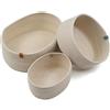 La cordeline Cesto portaoggetti in corda intrecciata - Set di 3 cestini in cotone, cesto per la biancheria per riporre giocattoli per bambini, cesto di lavanderia