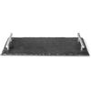 Lacor - 61231 - Vassoio in Ardesia, Fascia Ardesia Nera, Ardesia 100% Naturale, Manici in Acciaio Inox, Funzionale e Versatile, Facile da Pulire, Misure: 45.5x30 cm