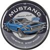 Nostalgic-Art Orologio da muro retrò, Ø 31 cm, Ford Mustang - 1969 Mach 1 Blue - Idee regalo per amanti degli accessori Ford, decorazione per la cucina grande, design vintage
