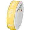 Halbach Nastro di seta per Pasqua, 25 mm x 18 m, decorazione per Pasqua, scritta Bella Pasqua, nastro in lino, per regali di Pasqua, colore: limone/bianco
