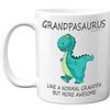 Stuff4 Tazza con scritta Grandpasaurus, regalo per la festa del papà, compleanno, Natale, dinosauro, 325 ml, in ceramica, lavabile in lavastoviglie, regalo per il nonno dei nipoti, tazze carine,