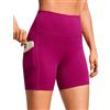 CRZ YOGA Donna Butterluxe Pallavolo Atletica Yoga A Vita Alta Pantaloncini Biker con Tasche - 13 cm Magenta Viola 38