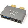 System-S USB 3.1 Gen 2 doppio adattatore 2X tipo C maschio a maschio & 3.0 tipo A maschio OTG