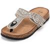 JOMIX Infradito da Donna in Sughero Pantofole Estive Eleganti e Confortevoli in Stile Bohémien con Suola Antiscivolo Alla Moda e Semplici WCI250332-13 (Marrone,39)
