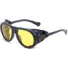 FEISEDY Occhiali da Sole Vintage Steampunk Polarizzati Uomo Donna Occhiali Rotondi Retro Visione Notturna con Lenti Gialle B0159