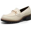 DREAM PAIRS Scarpe da Donna Mocassini Classici con Tacco a Blocco Mocassini con Plateau,Size 43,Nero-Pat,SDLS2410W