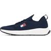 Tommy Jeans Uomo Sneakers Runner Knitted Profilo Basso, Blu (Dark Night Navy), 46 EU