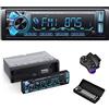 Wistrue RDS Autoradio Bluetooth con Estraibile Frontalino, Wistrue1 DIN Stereo Auto Bluetooth con Telecomando, 4x65W Autoradio AM/FM con Lettore MP3 e due porte USB Supporta AUX/SD/iOS/Android（multicolore）