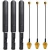 GTIWUNG 3 Pezzi 8dBi RP-SMA Antenna WiFi 16CM Dual Band 2.4/5/5.8GHz Wireless RP SMA WLAN-Antenna + 3 Pezzi 15cm Cavo Pigtail Femmina