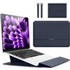 Hinnwer 15 15,6 16,1 Pollici Custodie per PC Portatile Borsa con Funzione Stand per MacBook Air 13 M3/M2/M1 A3113 A2681 A2337, MacBook Pro 14 M4/M4 Pro/M4 Max A3112 A3401 A3185 A2992 A2918 A2779 Blu