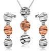 LillyMarie Set Gioielli Donna Con Collana E Orecchini In Argento 925 Design Rotondo