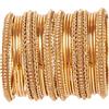 Touchstone oro Bangle Collection indiana Bollywood Stunning monili del progettista stile espressivo giallo strass braccialetti Set 12 a Antique Gold tono per le donne.