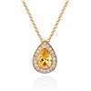 namana Collana Oro Donna con Ciondolo a Goccia, Collana Donna Oro Giallo con Zircone Giallo a Forma di Pera, Collana Gialla per Donna e Ragazza, Bigiotteria Donna con Confezione Regalo,