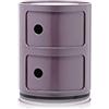 Kartell Componibili Contenitore 2 Elementi, Base Tonda, ABS, Viola, 32 x 32 x 40 cm