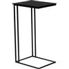 trendteam smart living - Strike - Tavolino in pratica forma a C - Nero - Comodino con design salvaspazio - 50 x 91 x 40 cm (L x A x P) - Tavolo da soggiorno su robusto telaio in metallo