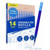 DealKits 14 ricariche in gel cancellabili, 0,7 mm, compatibile con Pilot FriXion Ball & Clicker & Eberhard Faber, mine di ricambio per penna gel cancellabile, pratica per scuola e uso quotidiano