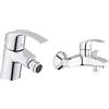 Grohe Eurosmart Miscelatore monocomando per bidet Taglia S + Grohe Eurosmart Miscelatore Monocomando per Vasca/Doccia, senza Manopola Doccia, Cromo, 33300002