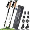 SWEDAYS Bastoncini da trekking telescopico Bastoni Nordic Walking in alluminio 7075 con manico in sughero, leggero, facile da regolare 105-135 cm per per Donna e Uomo (Alluminio - Nero)