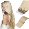 S-noilite Capelli Extension Capelli Veri Tessitura, 100% Fasci di Capelli Umani, Weave Human Hair Bundles, 100g Fasci di Capelli Umani Lisci Brasiliani, 30CM Biondo Platino #60