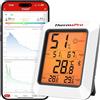 ThermoPro Termoigrometro per Casa TP350, Termometro Bluetooth per Serra da Interni Monitor Fino a 80m, Sensore di Temperatura Misuratore di Umidità Retroilluminato con Esportazione Dati per 2 Anni