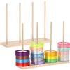 OGANAZI 2 supporti in legno per nastri washi, organizer per nastri in legno, supporto per bobine di nastro per cucito, artigianato, ghirlande, rotoli all'uncinetto, fioristi, confezioni regalo