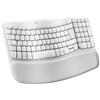 Logitech Wave Keys tastiera wireless ergonomica - Bianco, Layout Scandinavo QWERTY