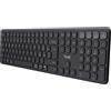 Trust Vaiya Tastiera Wireless Bluetooth + 2.4 GHz Layout Italiano QWERTY, Tastiera Senza Filo con Tastierino Numerico, Batteria Ricaricabile, 55% Plastica Riciclata, Windows iOS macOS Android, Nero