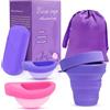 ACWOO Disco Mestruale, 2 Dischi Periodici Taglia S+ L e Scatola in Silicone, Riutilizzabile Coppette Mestruali in Silicone, Tazza Mestruale con Design Flat-Fit per Donne Sport, a Prova di Perdite