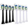 Valuabletry 8 spazzole di ricambio compatibili con spazzolini elettrici Philips Sonicare, testine Precision Clean, 4 neri e 4 bianchi.