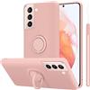 Cadorabo Custodia compatibile con Samsung Galaxy S22 in LIQUID ROSA - Custodia per Cellulare in Silicone TPU Flessibile con Anello - Paraurti per Cover Posteriore Ultra Sottile