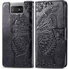 Wuzixi Wallet Cover per ASUS Zenfone 7 PRO ZS671KS. Funzione Stand, Slot Cart, Flip Caso Pelle PU Bumper Custodia con, Case Custodia per ASUS Zenfone 7 PRO ZS671KS.Nero