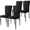 ML DESIGN modern living ML-Design Set di 4 Sedie per Sala da Pranzo con Rivestimento in Velluto Nero Sedie da Cucina con Schienale Imbottita con Gambe in Metallo Sedia Ergonomica per Tavolo da Pranzo Sedia da Soggiorno