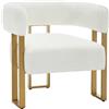 WOLTU Poltrona Relax, Poltrona da Salotto con Schienale e Braccioli Monopezzo, Sedia per Camera da Letto in Ciniglia, Sedia Poltrona da Lettura, Gambe in Metallo Dorato, 67,5x60x70cm, SKS33cm