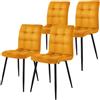ML DESIGN modern living ML-Design Set di 4 Sedie per Sala da Pranzo Rivestimento in Velluto Giallo Senape Poltroncine da Cucina con Schienale e Gambe in Metallo Seduta Ergonomica Sedia per Soggiorno Salotto