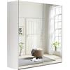 Composad | Armadio della Linea SYSTEMA, Armadio a 2 Ante Scorrevoli con Ante a Specchio, Camera da letto, (LxAxP) 200x223x67 cm, Colore Bianco, Made in Italy