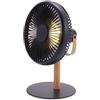 Gingko Beyond - Ventilatore/luce da scrivania staccabile ultra silenziosa, telecomando o pulsante, 3 velocità del vento freddo, ricarica USB-C, ventola sospesa e luce con supporto in legno premium