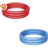 Bestway Piscina Rotonda Tinta Unica a 3 Anelli Gonfiabile (Ø102x25cm) Art. 51024 - Rotonda (Ø102x25cm)