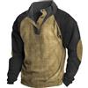 Mymyguoe Maglione da uomo, a maniche lunghe, stile retrò, con blocco colorato, per uomo, slim fit, con colletto alto, elegante, a maniche lunghe, sportivo, da lavoro, giallo., S
