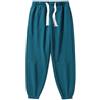 Generic Pantaloni della tuta casual da uomo con fondo stretto larghi yoga a vita alta joggers vestibilità ampia pantaloni comodi da allenamento comodi pantaloni morbidi 2024 corsa atletica uomo, Verde scuro,