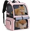 Lekespring Zaino 2 Gatti a Doppio Strato per 2 Gatti,Zaino per Cani Grande,Trasportino per Gatti Domestici Pieghevole,Adatto per Cani e Gatti Fino a 11 kg - per Passeggio,Viaggio,Trekking,Striature